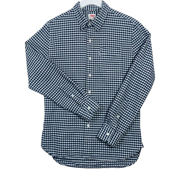 small check black and white mans button down shirt size small LEVIS - Picture 7 of 16